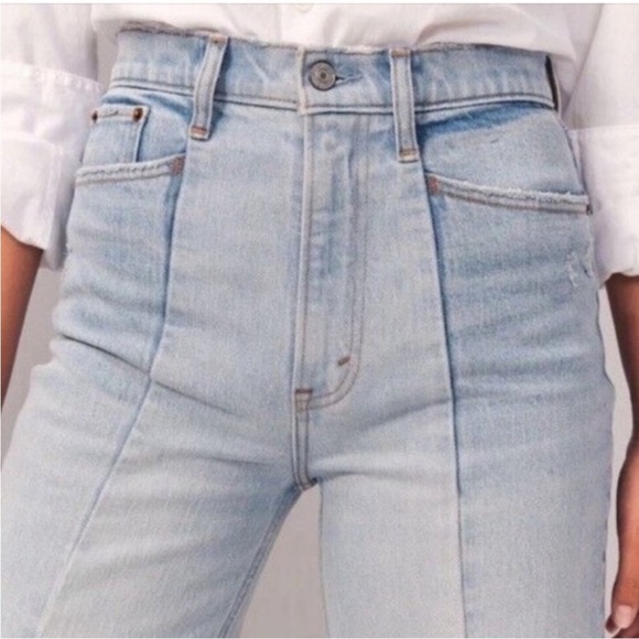 ABERCROMBIE & Fitch The Ankle Straight Seemed Front Jeans Size 30 /10 Curve Love - Picture 2 of 6